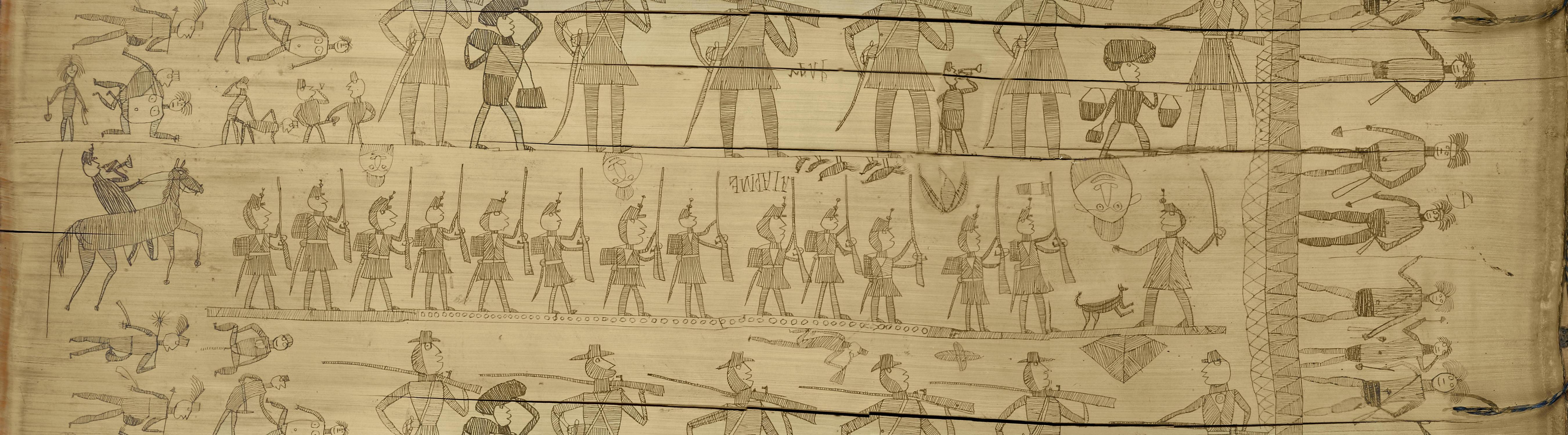 Bambou gravé (détail), Kanak, Nouvelle-Calédonie, XIXe siècle, photo. : Daniel Martin – coll. muséum, MHNT.ETH.AC.NC.72